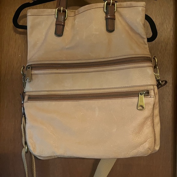 Fossil Leather Messenger Tote Crossbody NWT - Picture 10 of 15